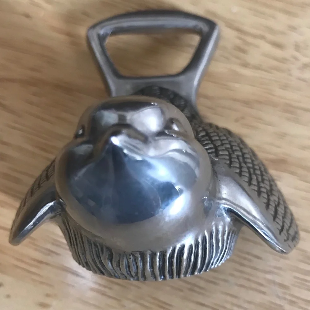 Vintage Silver Color Mid-Century Metal Bird Shaped Bottle Opener